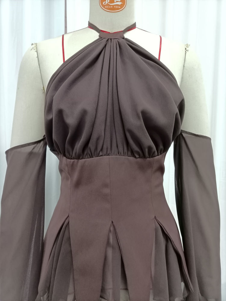 TWOTWINSTYLE Off Shoulder Spliced Mesh Tunic Vintage Shirt