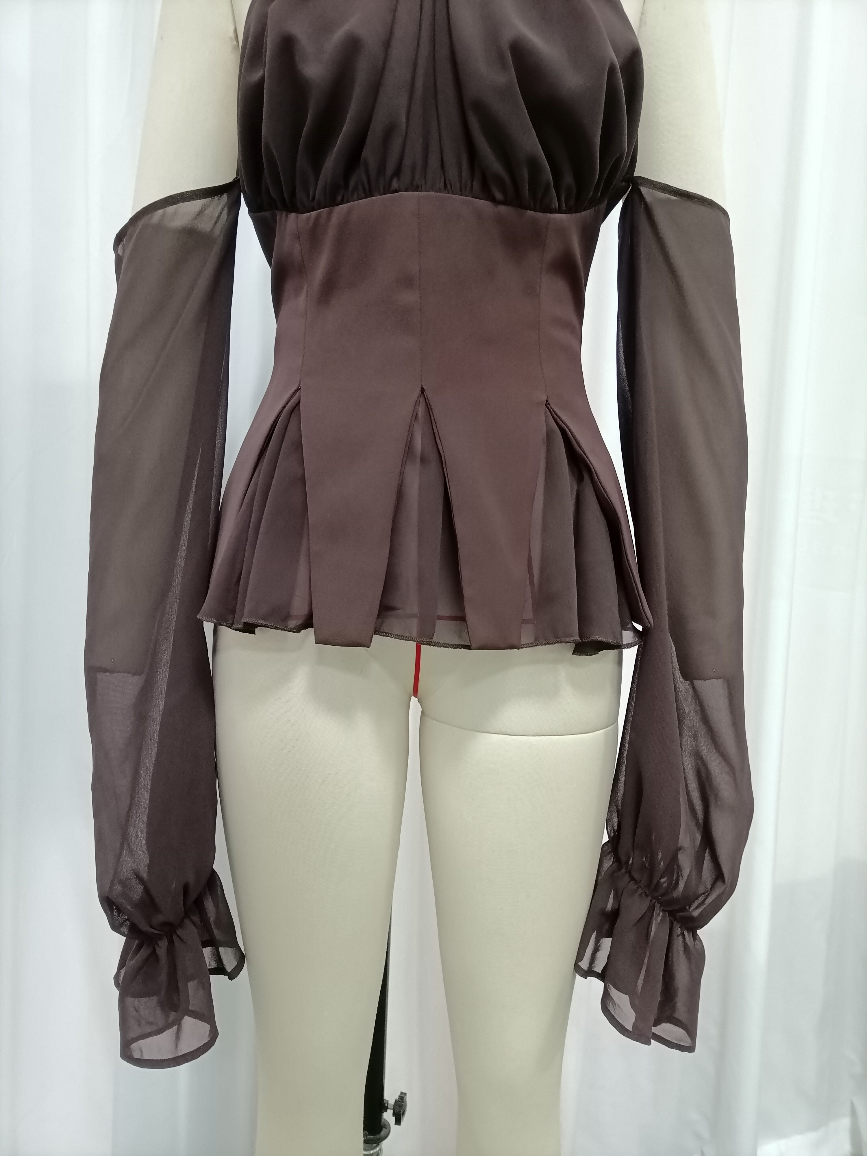 TWOTWINSTYLE Off Shoulder Spliced Mesh Tunic Vintage Shirt