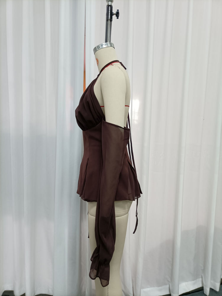 TWOTWINSTYLE Off Shoulder Spliced Mesh Tunic Vintage Shirt