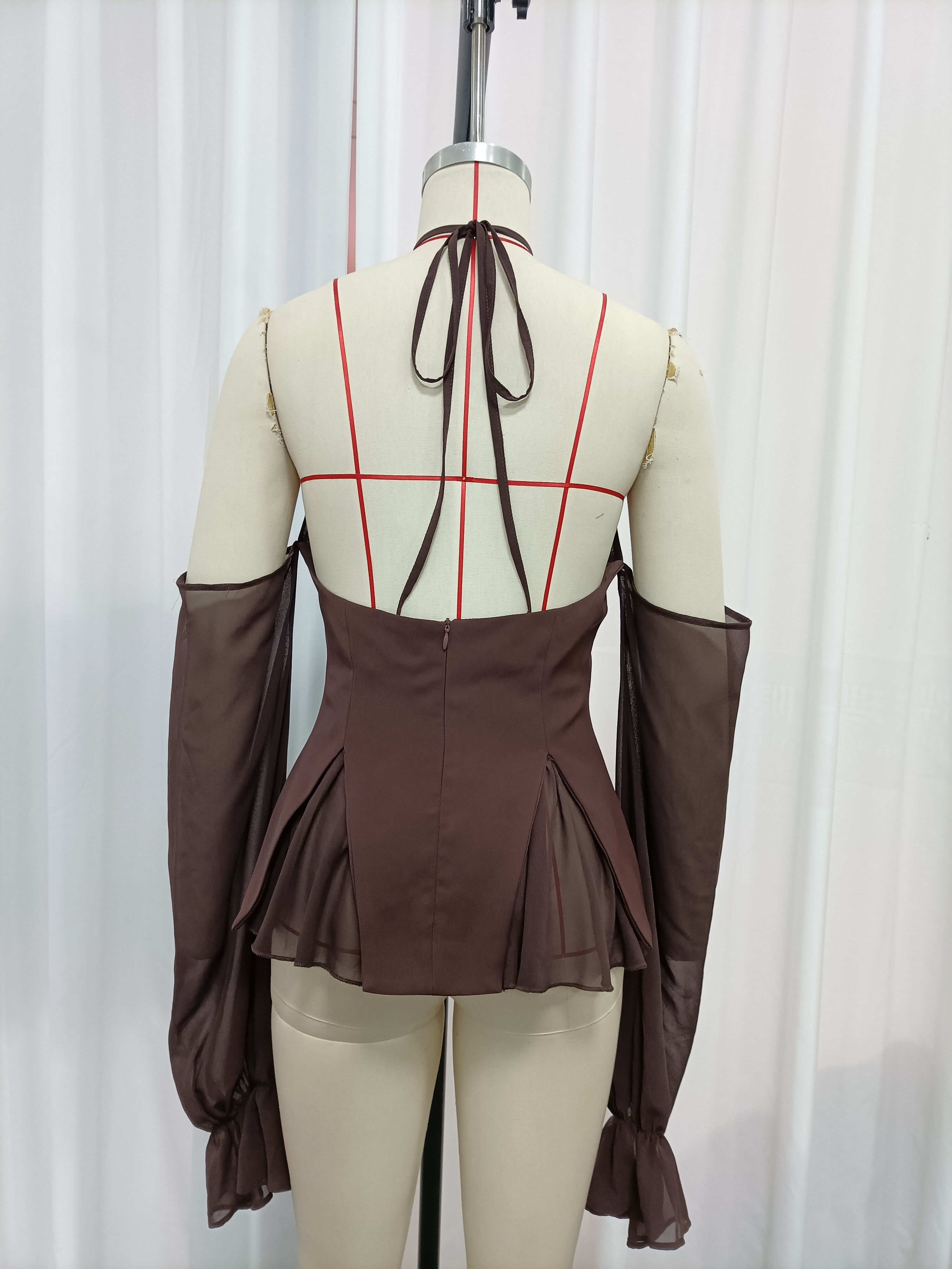 TWOTWINSTYLE Off Shoulder Spliced Mesh Tunic Vintage Shirt