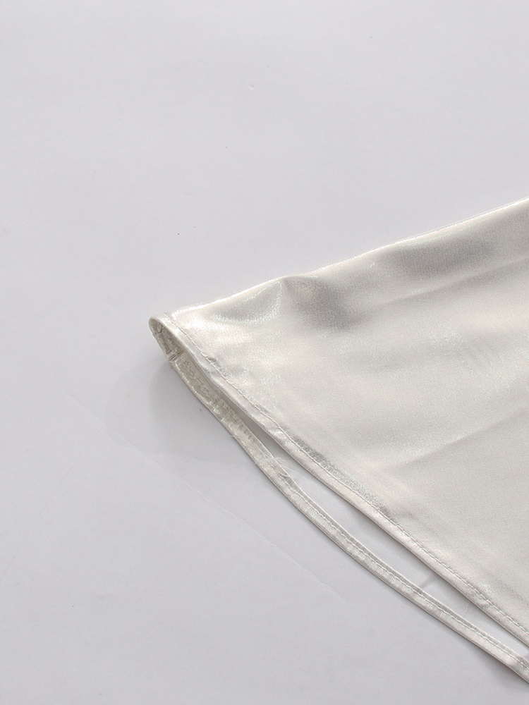 TWOTWINSTYLE High Waist Asymmetrical Hem Srapless Minimalist Dress
