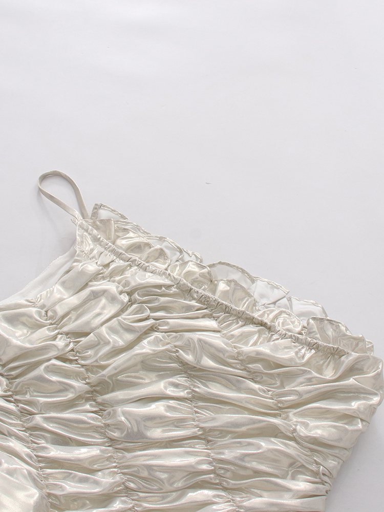 TWOTWINSTYLE High Waist Asymmetrical Hem Srapless Minimalist Dress