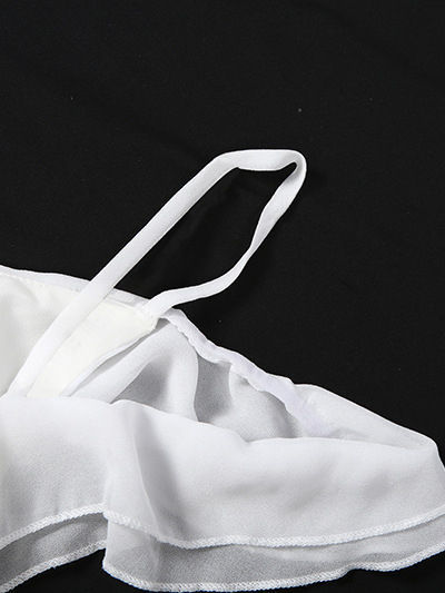 TWOTWINSTYLE Solid Spliced Ruffles Tunic Elegant Camisole Dress