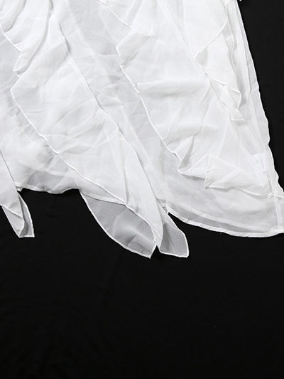 TWOTWINSTYLE Solid Spliced Ruffles Tunic Elegant Camisole Dress