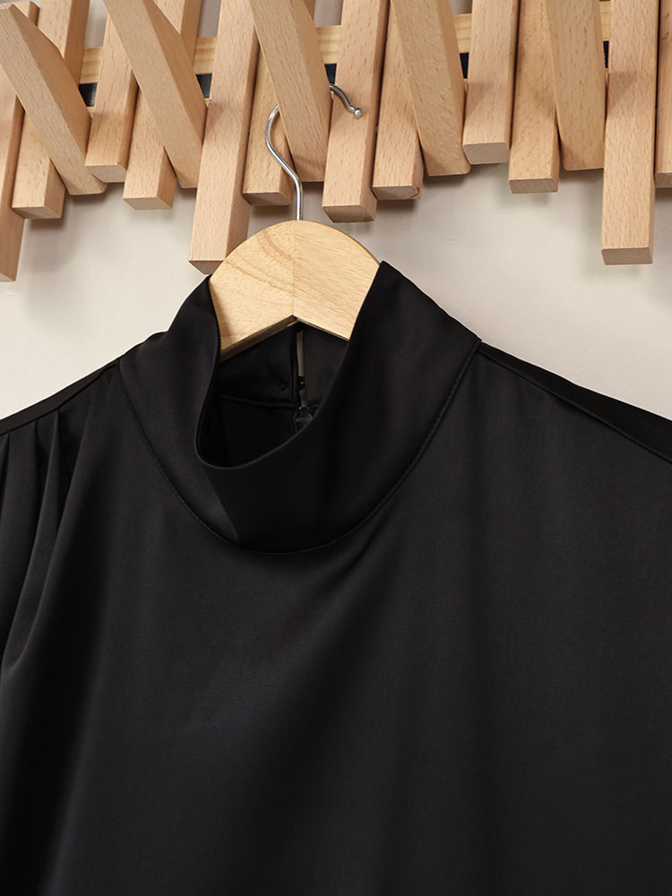 TWOTWINSTYLE Stand Collar Sleeveles Spliced Lace Chic Dress
