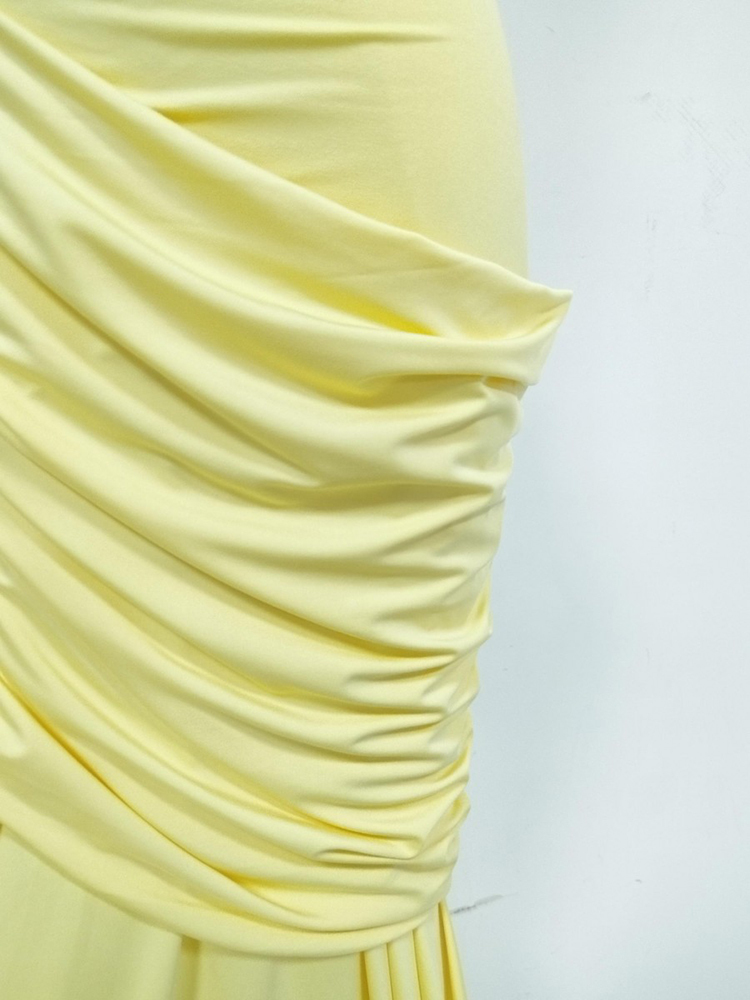 TWOTWINSTYLE Off Shoulder Tunic Pleated Maxi Dress