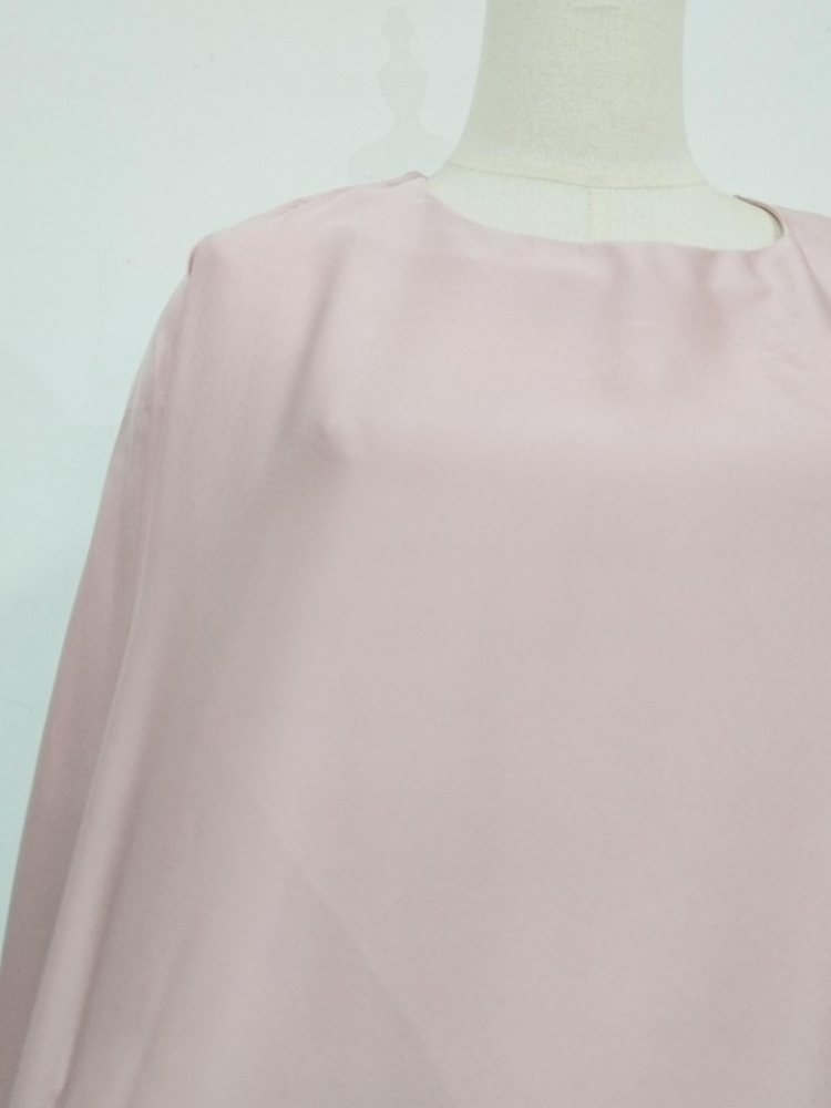 TWOTWINSTYLE Solid Oversized Ruched Batwing Sleeves Tunic Maxi Dress