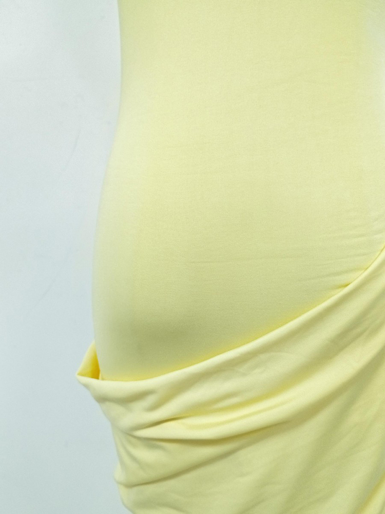 TWOTWINSTYLE Off Shoulder Tunic Pleated Maxi Dress