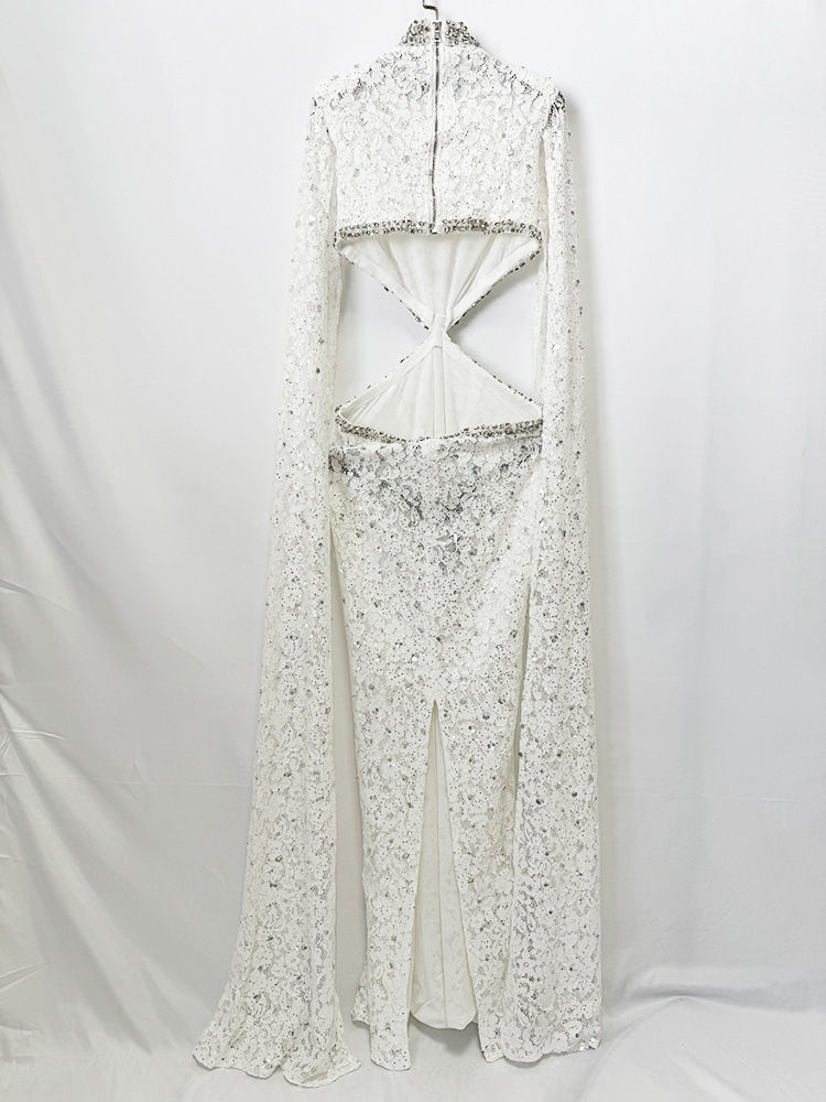 TWOTWINSTYLE Long Sleeve Bare Midriff Patchwork Diamond Fashion Dress