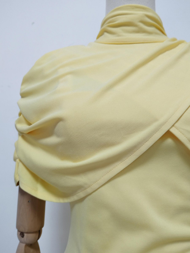 TWOTWINSTYLE Stand Collar Sleeveles Top Asymmetrical Dress Elegant Set