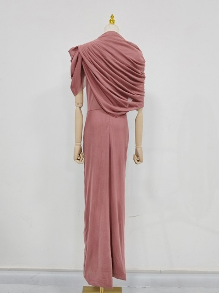 TWOTWINSTYLE Stand Collar Irregular Sleeve Tunic Vintage Dress
