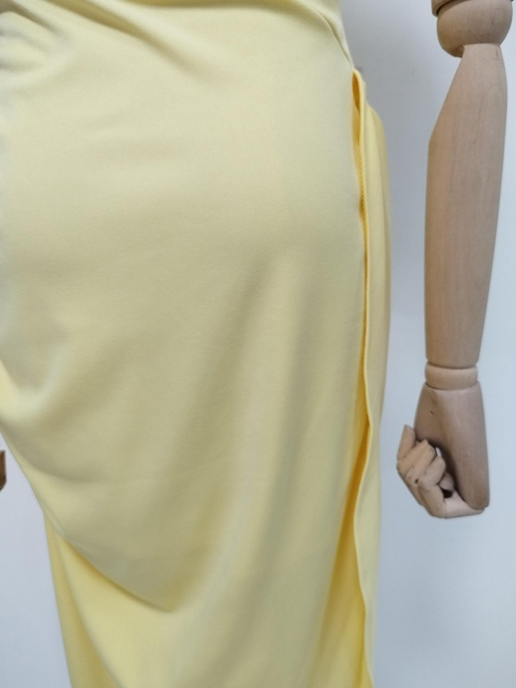 TWOTWINSTYLE Stand Collar Sleeveles Top Asymmetrical Dress Elegant Set