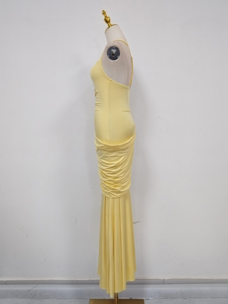 TWOTWINSTYLE Off Shoulder Tunic Pleated Maxi Dress
