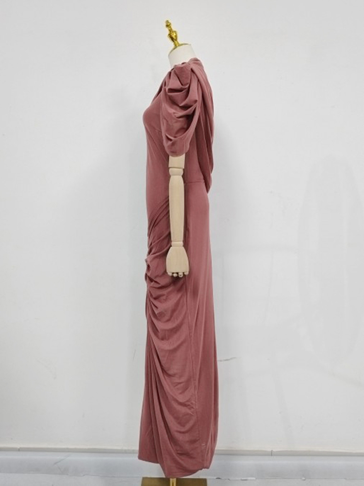 TWOTWINSTYLE Stand Collar Irregular Sleeve Tunic Vintage Dress