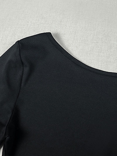 TWOTWINSTYLE Round Neck Long Sleeve Backless Vintage Dress