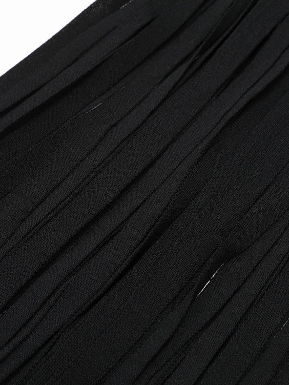 TWOTWINSTYLE Solid Sleeveles Patchwork Tassel Fashion Dress