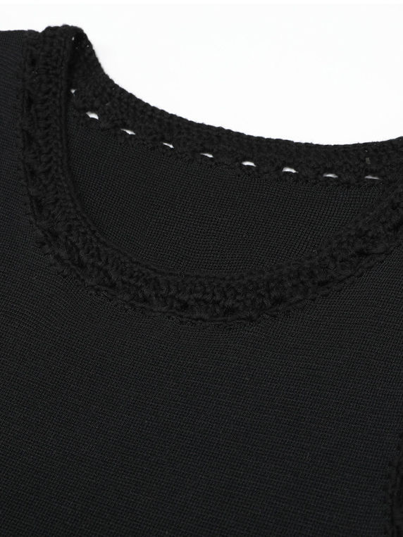 TWOTWINSTYLE Solid Sleeveles Patchwork Tassel Fashion Dress