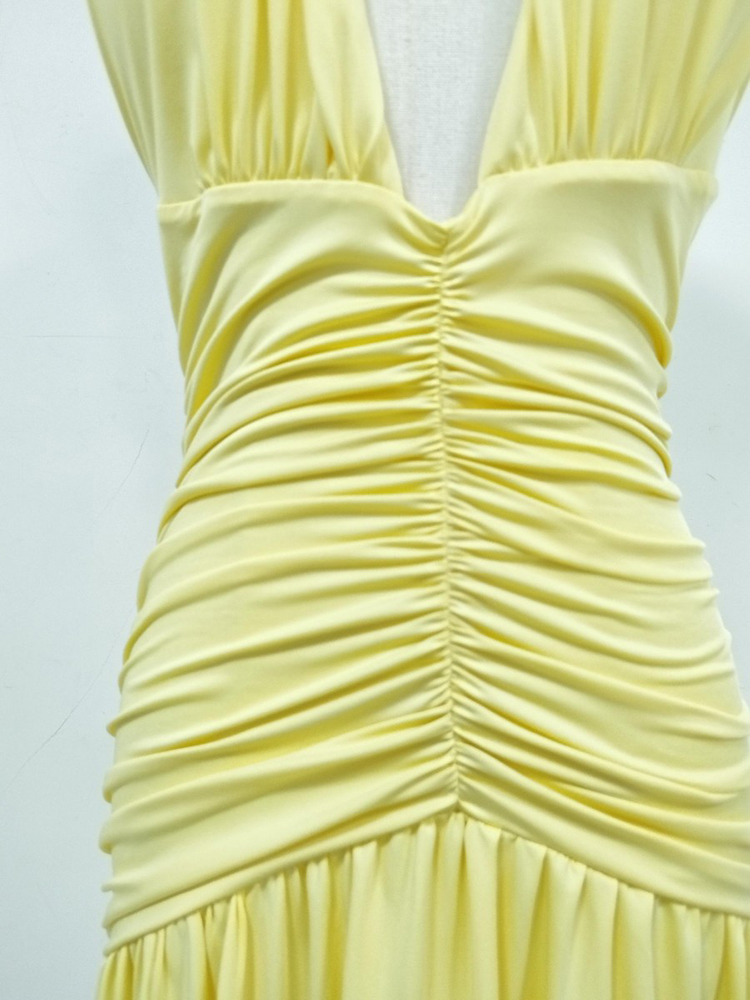 TWOTWINSTYLE Deep V Neck Side Split Tunic Sexy Dress