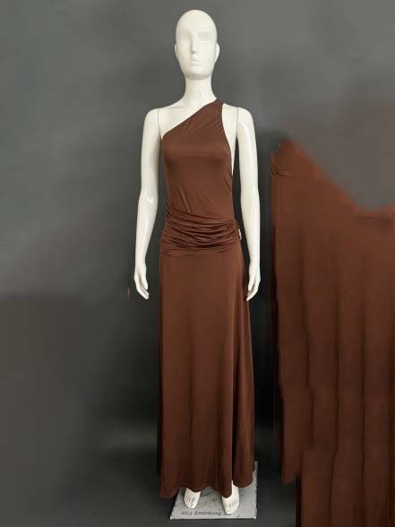TWOTWINSTYLE Off One Shoulder Pleated Fashion Dress