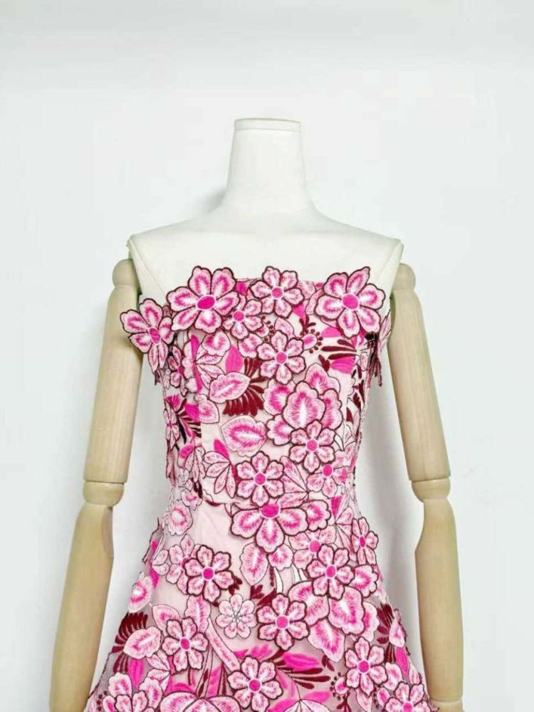 TWOTWINSTYLE Off Shoulder Patchwork Appliques Tunic Fashion Dress