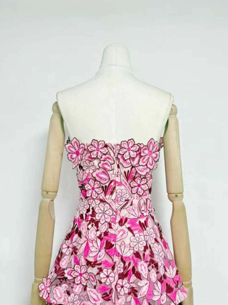 TWOTWINSTYLE Off Shoulder Patchwork Appliques Tunic Fashion Dress
