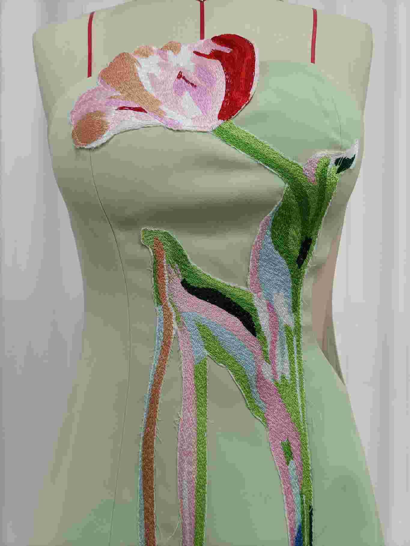TWOTWINSTYLE Off Shoulder Patchwork Embroidery Elegant Dress
