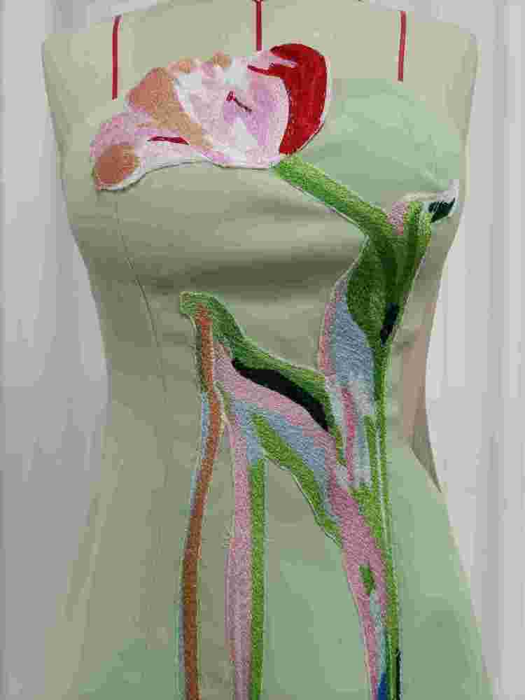 TWOTWINSTYLE Off Shoulder Patchwork Embroidery Elegant Dress