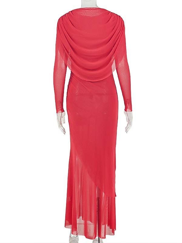 TWOTWINSTYLE Round Neck Long Sleeve Tunic Desig Dress