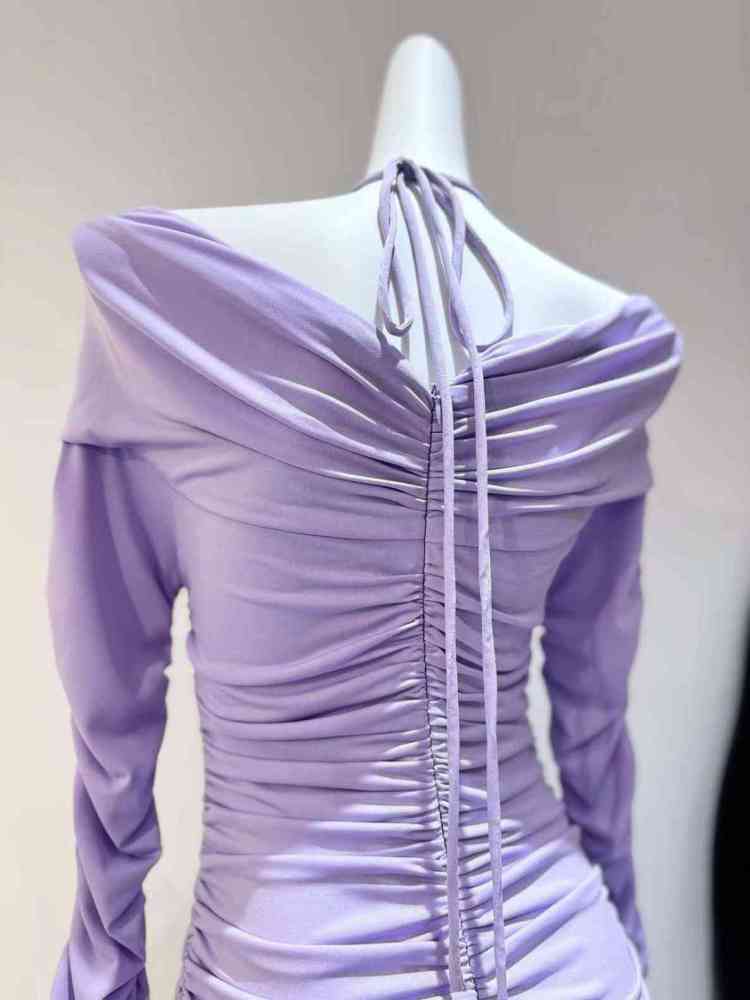TWOTWINSTYLE Spliced 3D Flower Hollow Out Pleated Fashion Dress