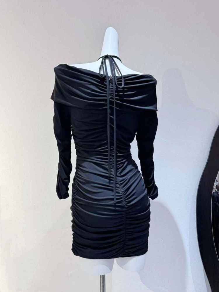 TWOTWINSTYLE Spliced 3D Flower Hollow Out Pleated Fashion Dress