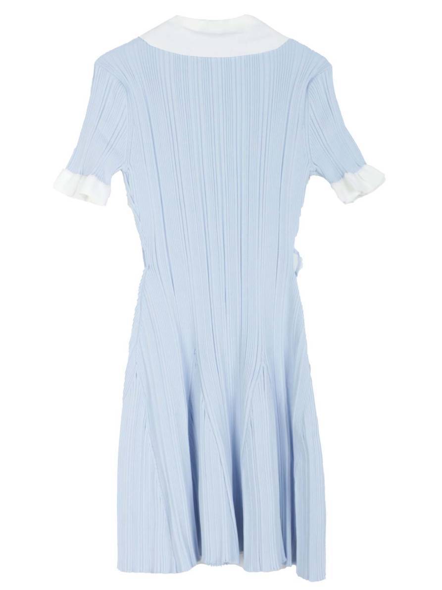 TWOTWINSTYLE V Neck Hit Color Spliced Single Breasted Chic Dress