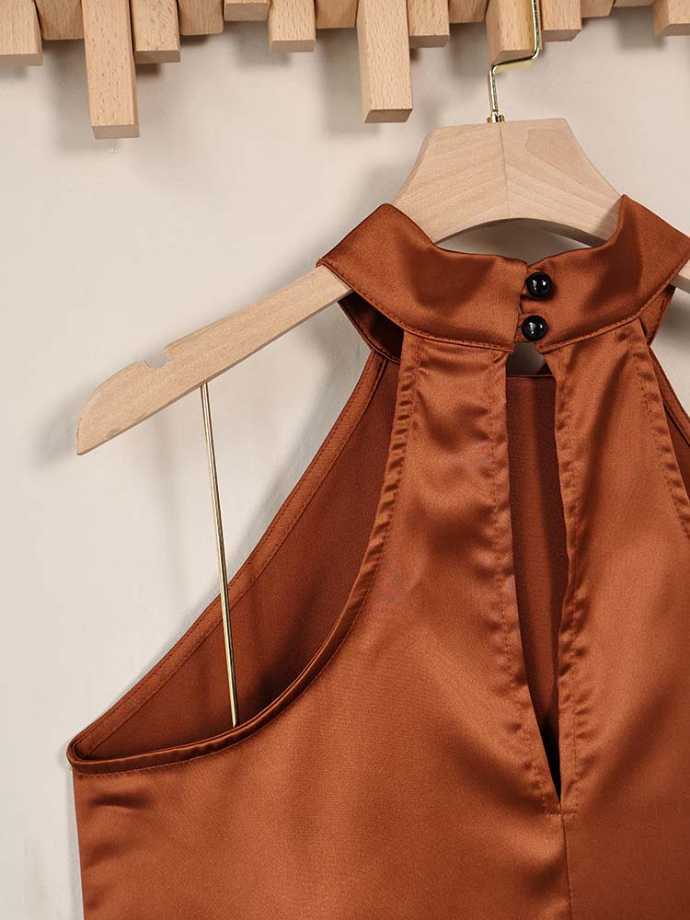 TWOTWINSTYLE Off Shoulder Irregular Hem Patchwork Lace Vintage Vest