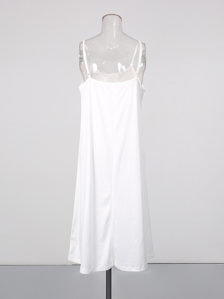 TWOTWINSTYLE Stand Collar Long Sleeve High Waist Minimalist Dress