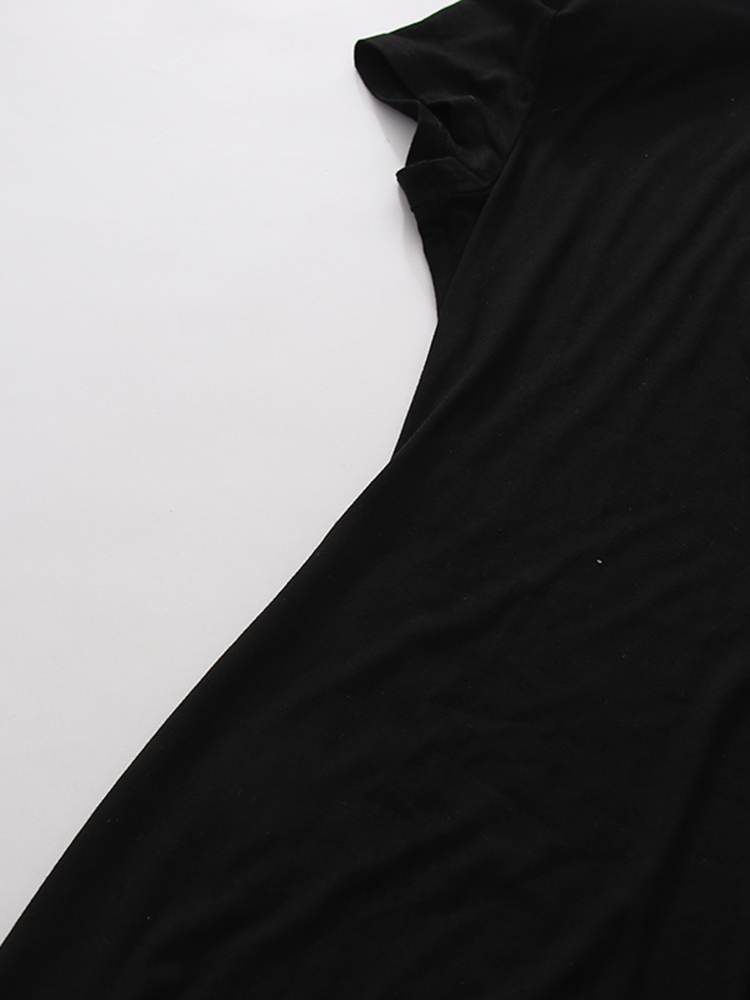 TWOTWINSTYLE Stand Collar Short Sleeves Patchwork Hollow Vintage Maxi Dress