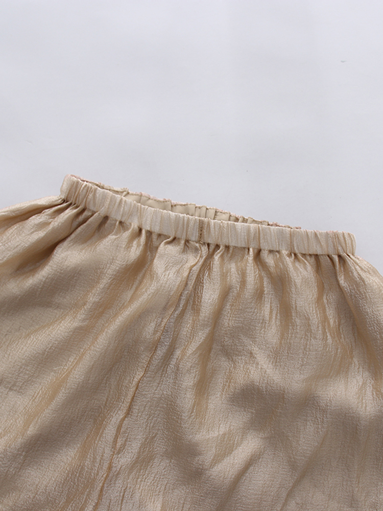 TWOTWINSTYLE Sleeveless Spliced Flower Ruffle Hem Mini Dress