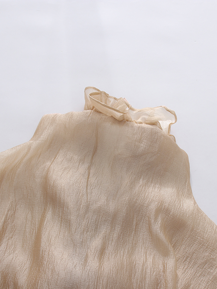 TWOTWINSTYLE Sleeveless Spliced Flower Ruffle Hem Mini Dress