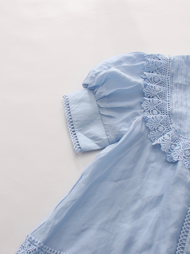 TWOTWINSTYLE Stand Collar Puff Sleeve High Waist Chic Dress