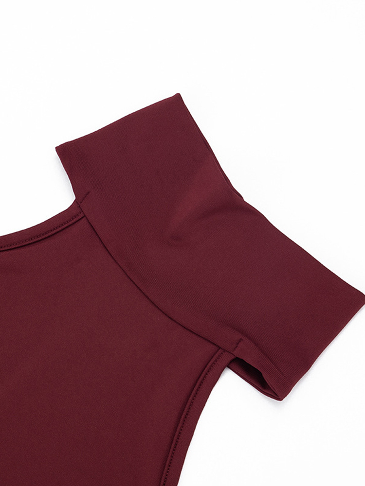 TWOTWINSTYLE Halter High Neck Sleeveless Stretch Flared Sexy Jumpsuit
