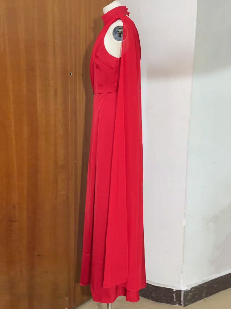 TWOTWINSTYLE Off Shoulder Irregular Slit Minimalist Dress