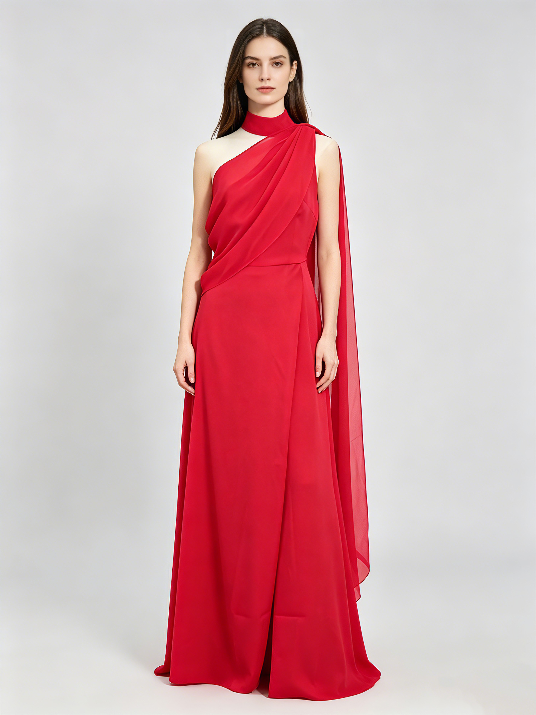 TWOTWINSTYLE Off Shoulder Irregular Slit Minimalist Dress