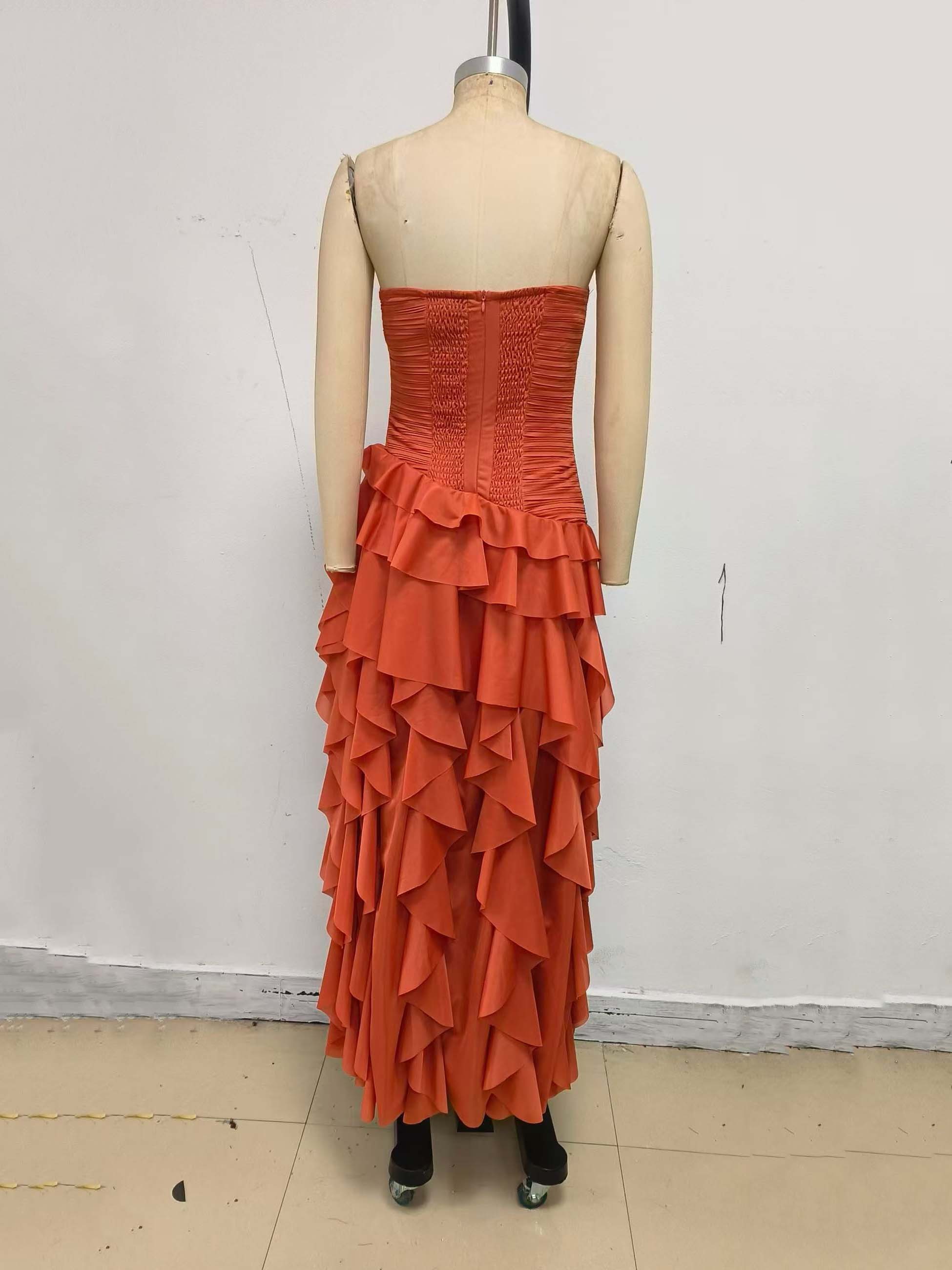 TWOTWINSTYLE Off Shoulder Patchwork Ruffles Vintage Dress