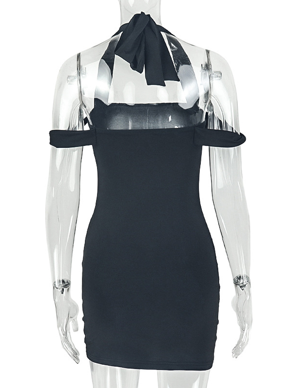 TWOTWINSTYLE Off Shoulder Tunic Spliced Metal Fashion Dress