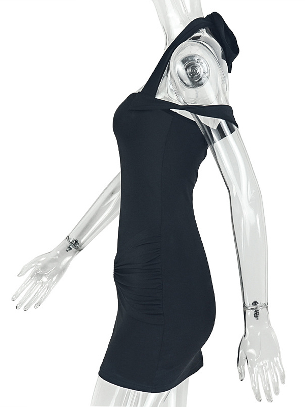 TWOTWINSTYLE Off Shoulder Tunic Spliced Metal Fashion Dress