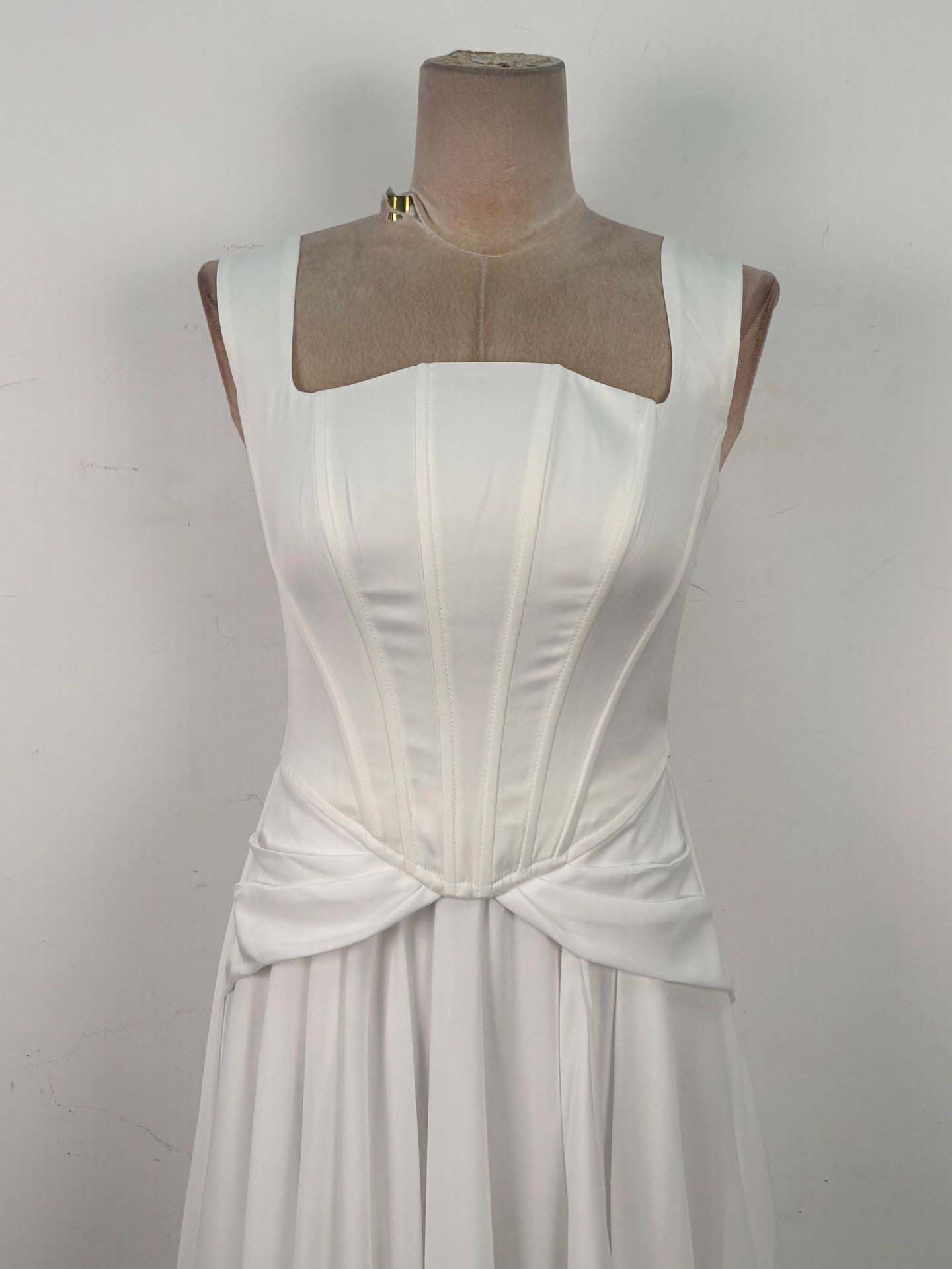 TWOTWINSTYLE Solid Sleeveles Tunic Elegant Camisole Dress
