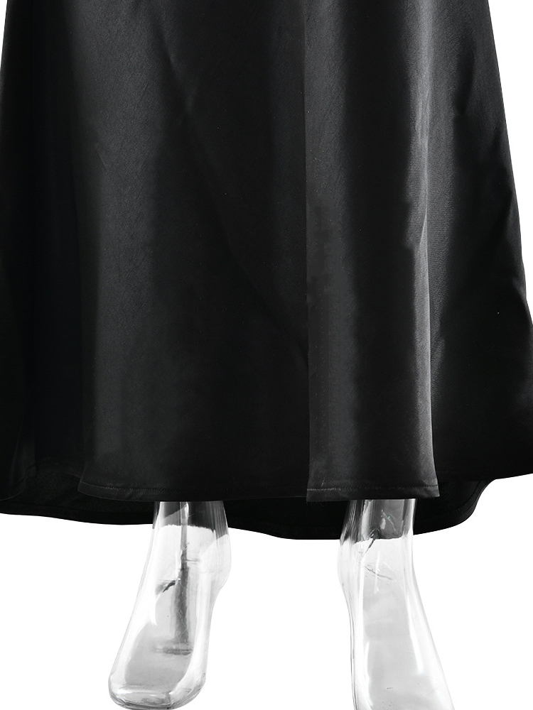 TWOTWINSTYLE Stand Collar Long Sleeve Pleated Elegant Dress