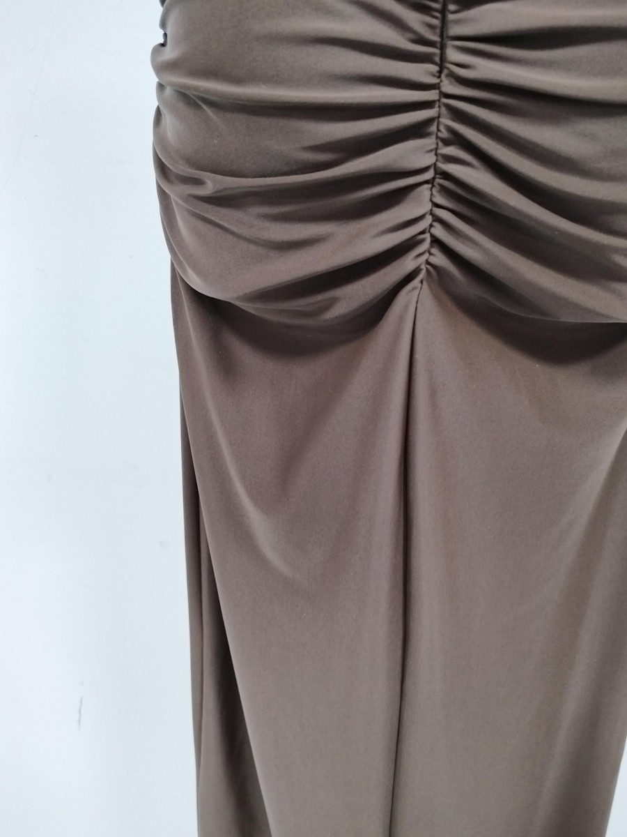 TWOTWINSTYLE Sleeveles Spliced Lace Ruched Side Split Vintage Dress