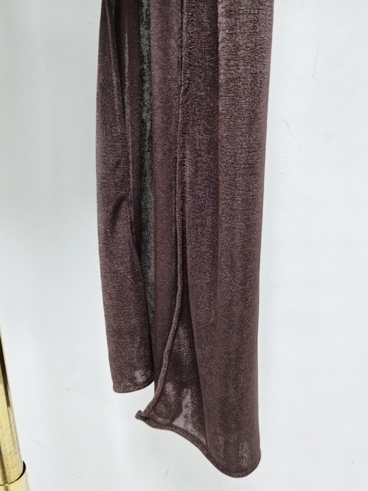 TWOTWINSTYLE Solid Sleeveles Spliced Shawl Tunic Elegant Jumpsuit