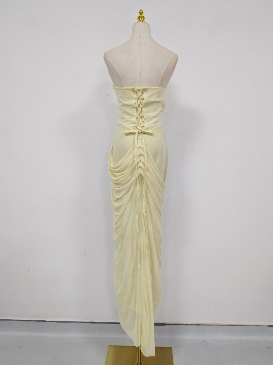 TWOTWINSTYLE Solid Tunic Ruched Side Split Elegant Dress