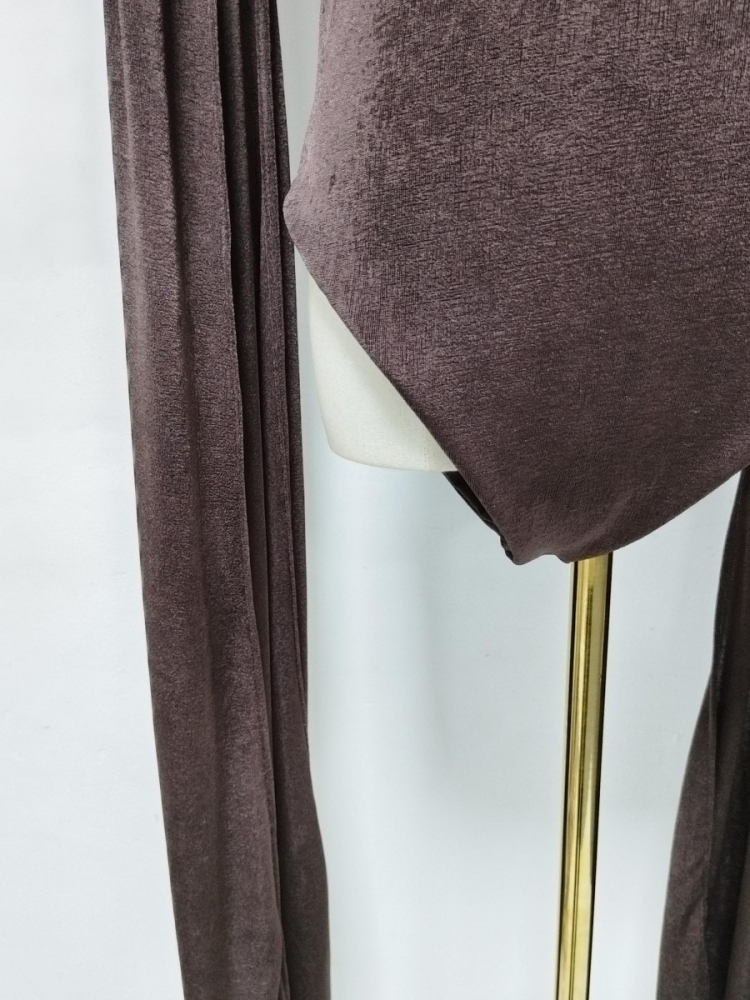 TWOTWINSTYLE Solid Sleeveles Spliced Shawl Tunic Elegant Jumpsuit