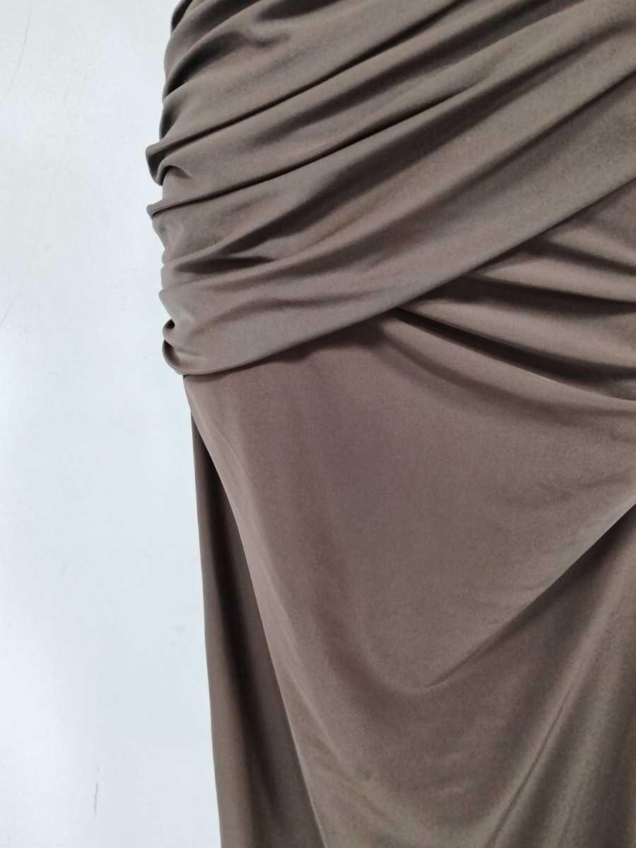 TWOTWINSTYLE Sleeveles Spliced Lace Ruched Side Split Vintage Dress